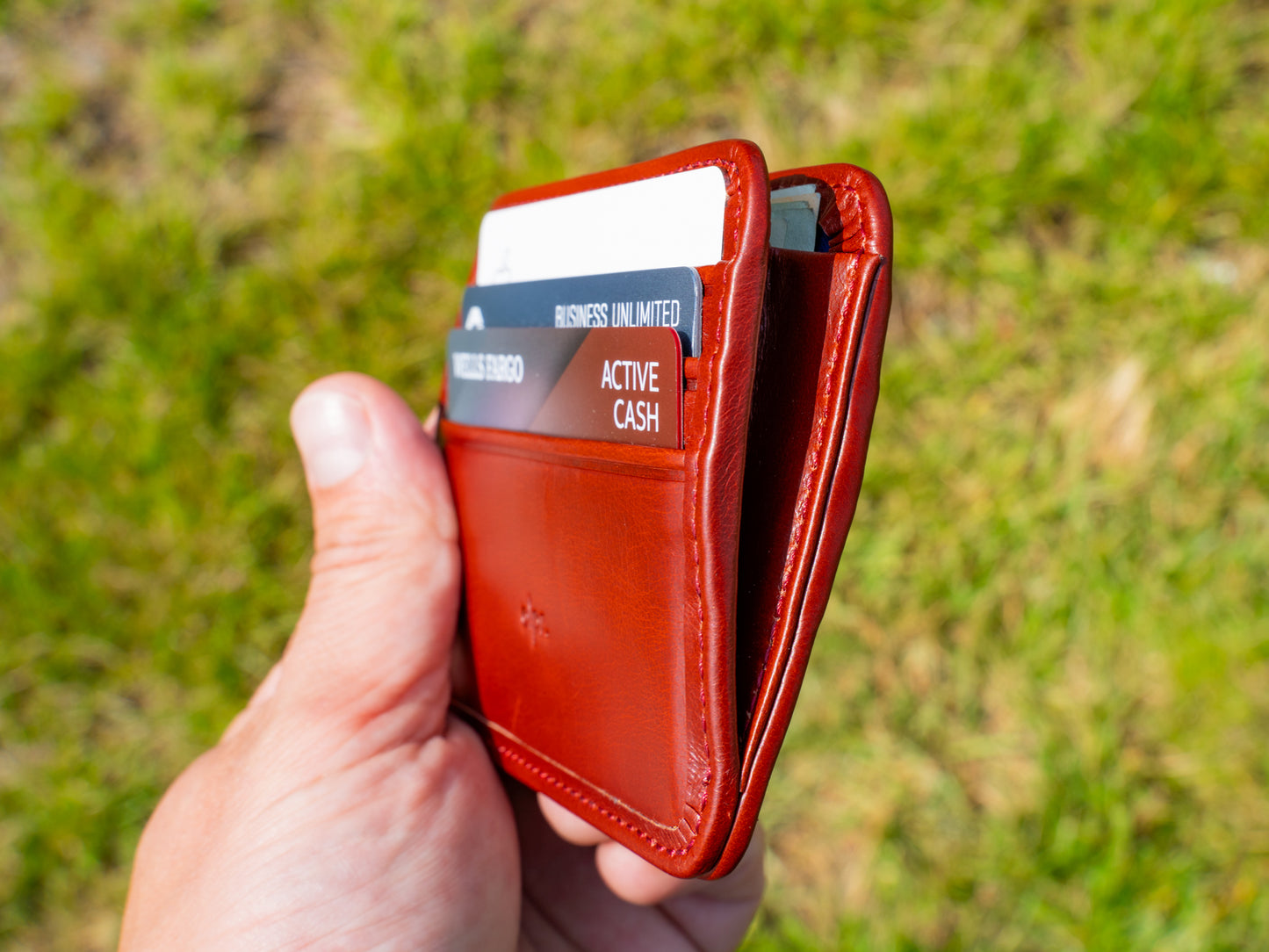 Vintage Leather Nine Pocket Wallet - Ox Blood
