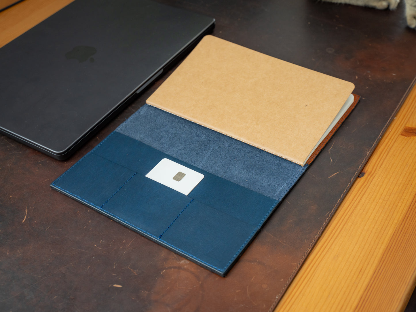 Leather Moleskine Journal Case - Navy