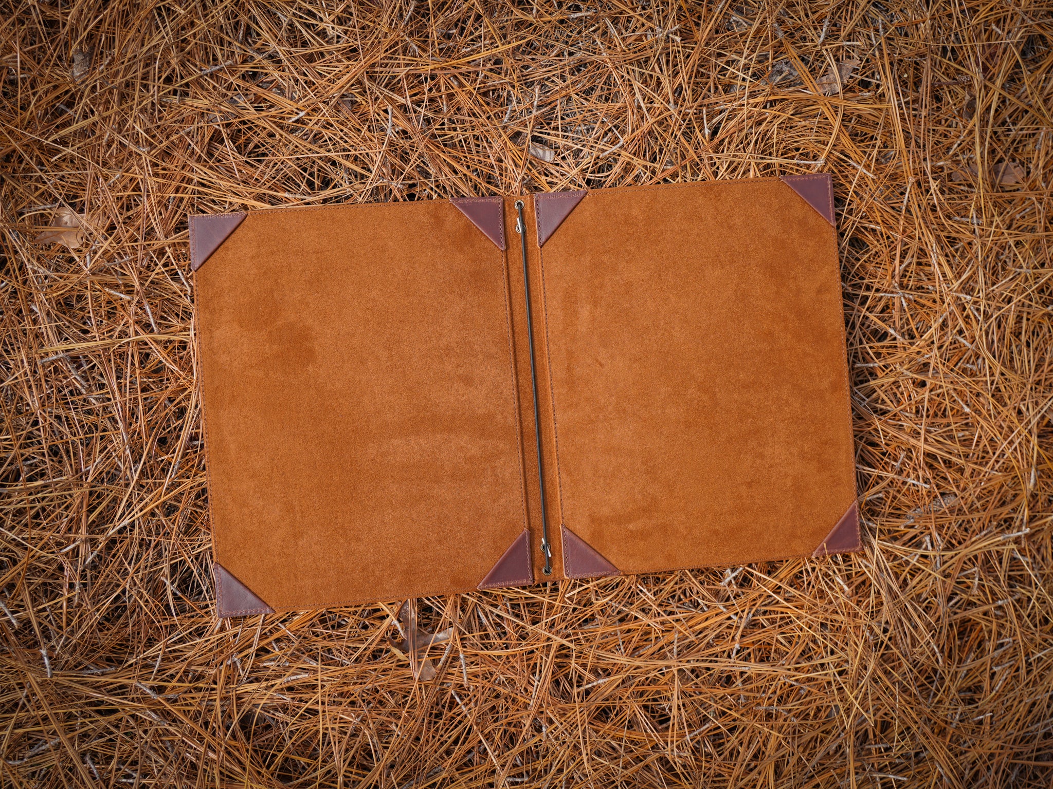 Milwaukee Leather Hardcover Menu with Corners - Chestnut