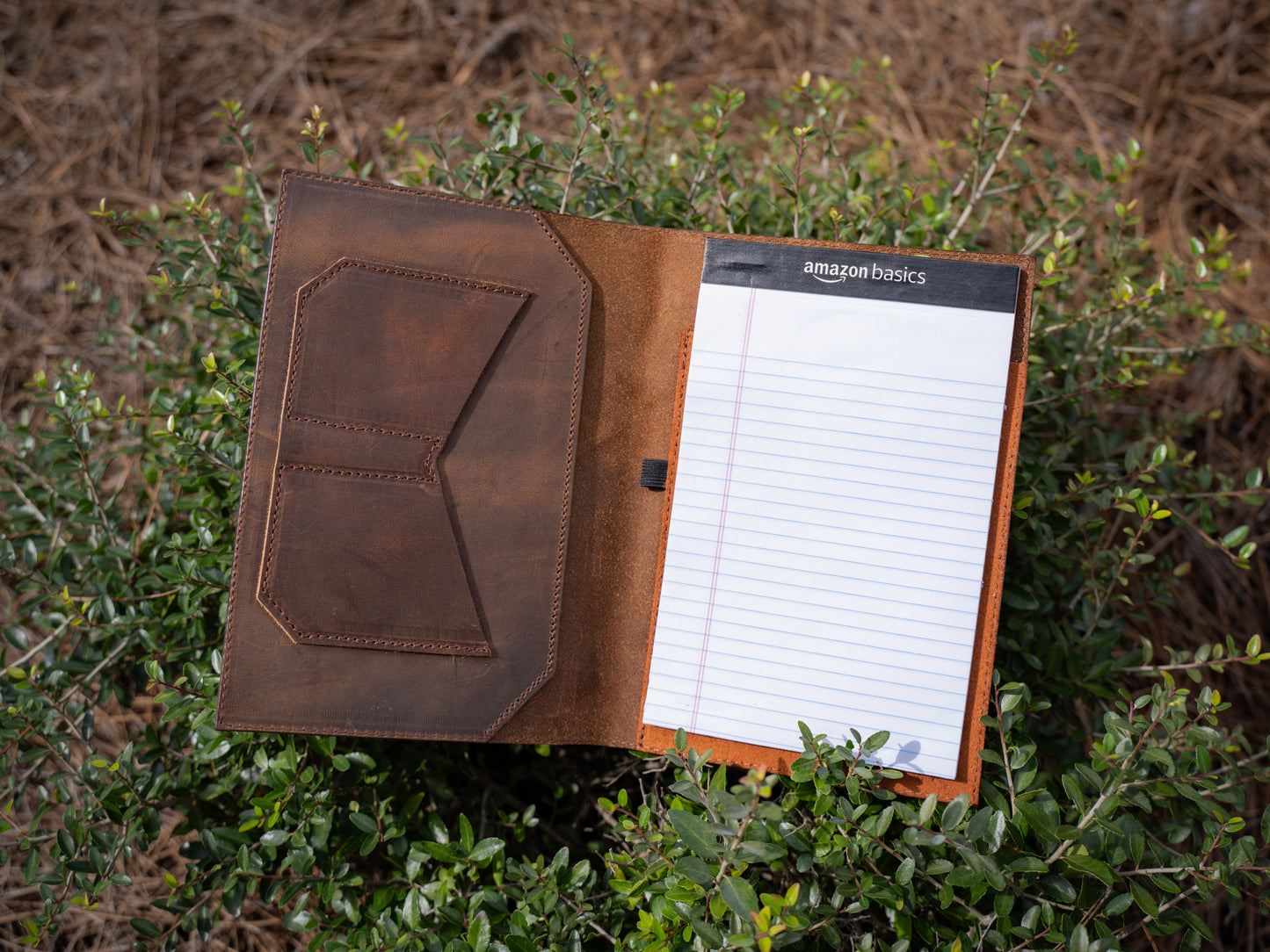 Crazy Horse Leather Padfolio Traditional - Brown