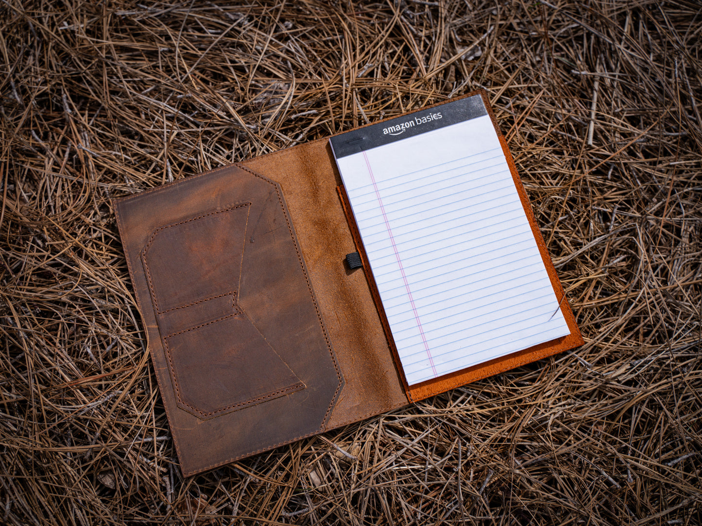 Crazy Horse Leather Padfolio Traditional - Brown