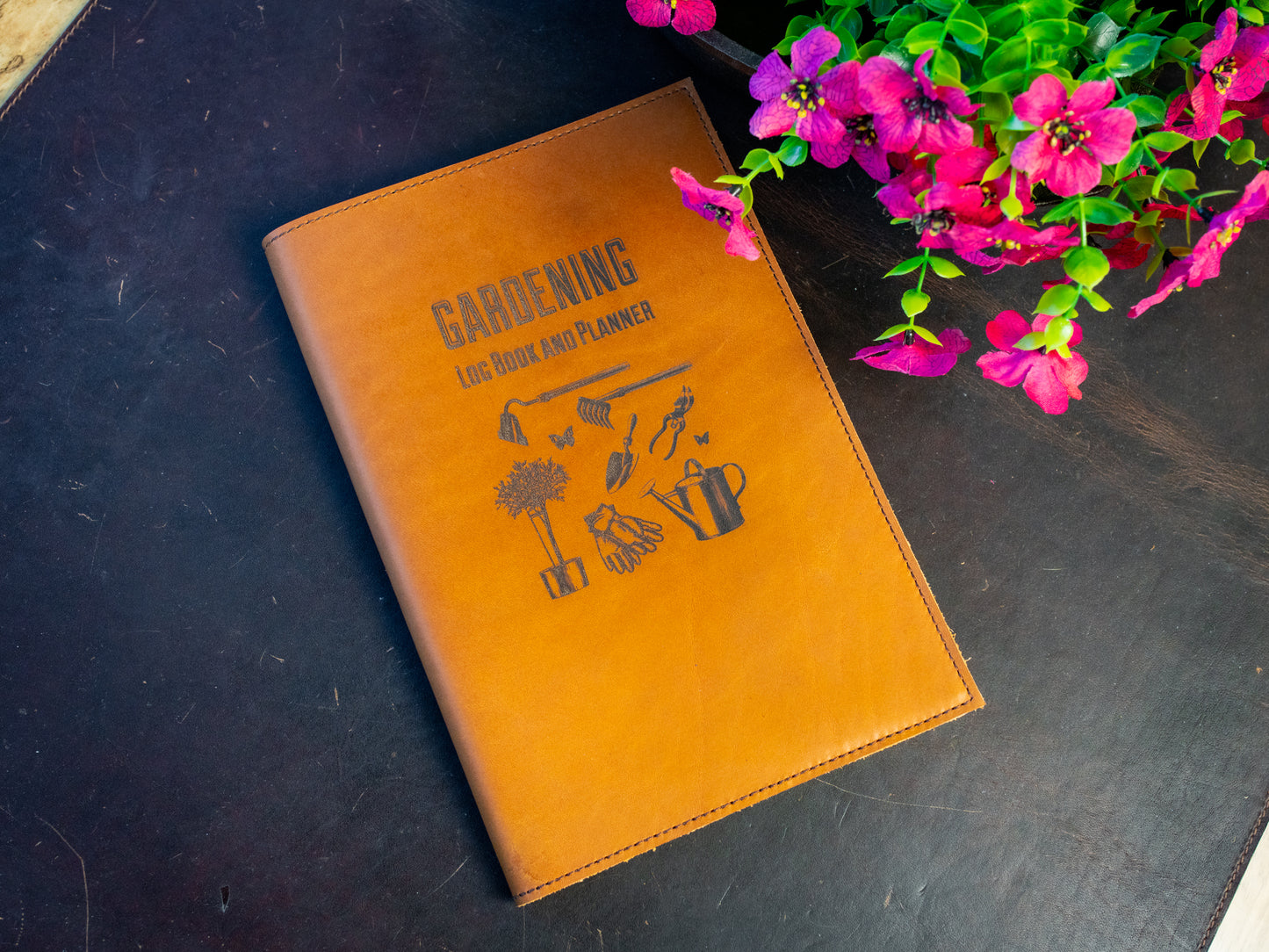 Leather Gardening Journal - Natural