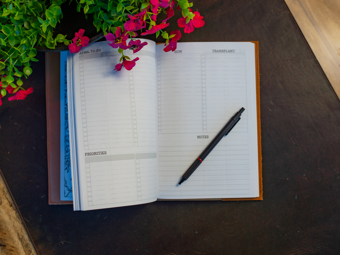 Leather Gardening Journal - Natural