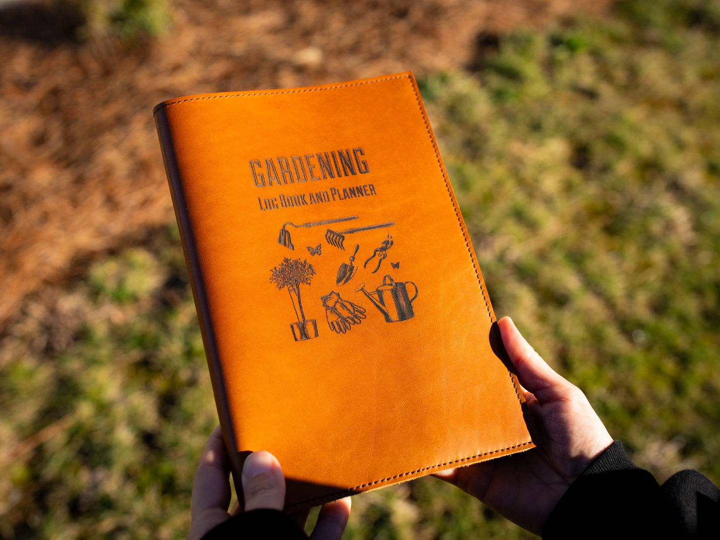 Leather Gardening Journal - Natural