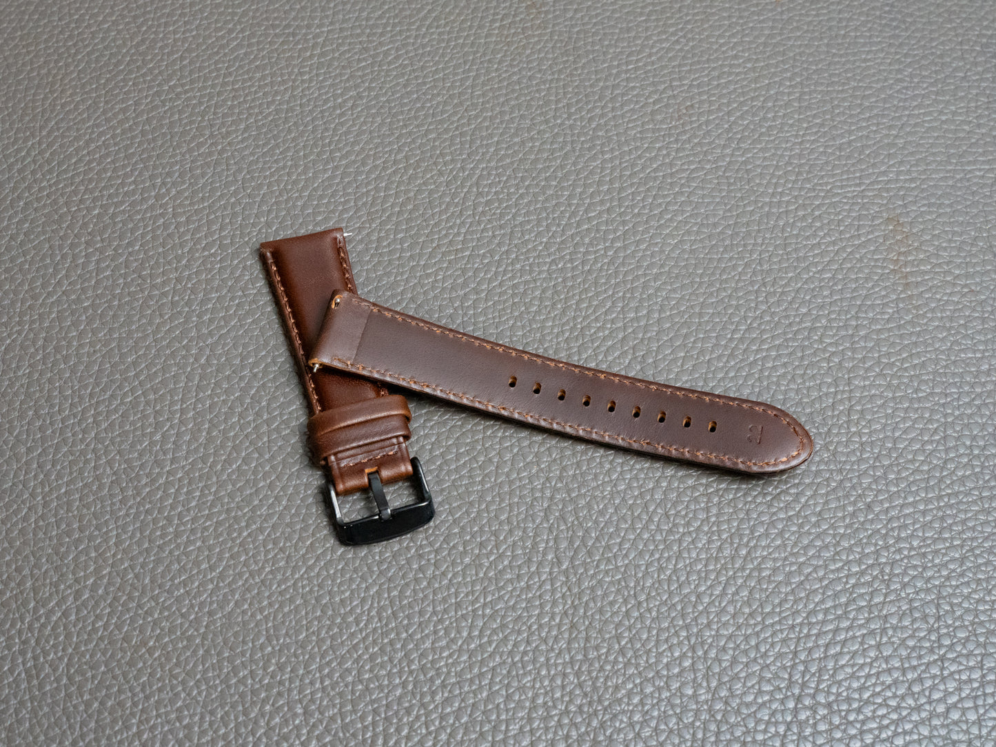 Italian Rustic Leather Watch Band - Chestnut