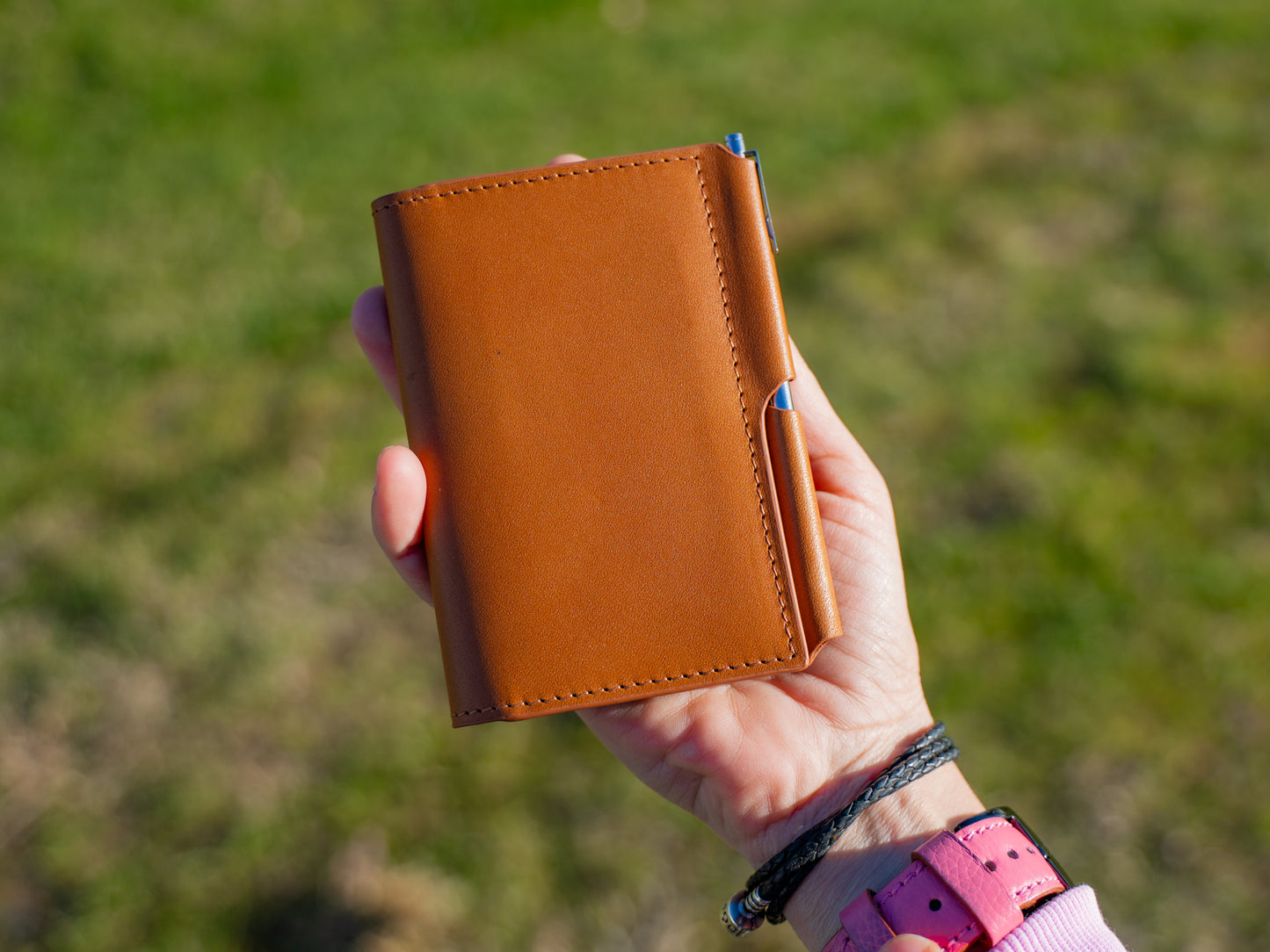Vintage Leather Journal Wallet 2.0 with Pen XS - Whiskey