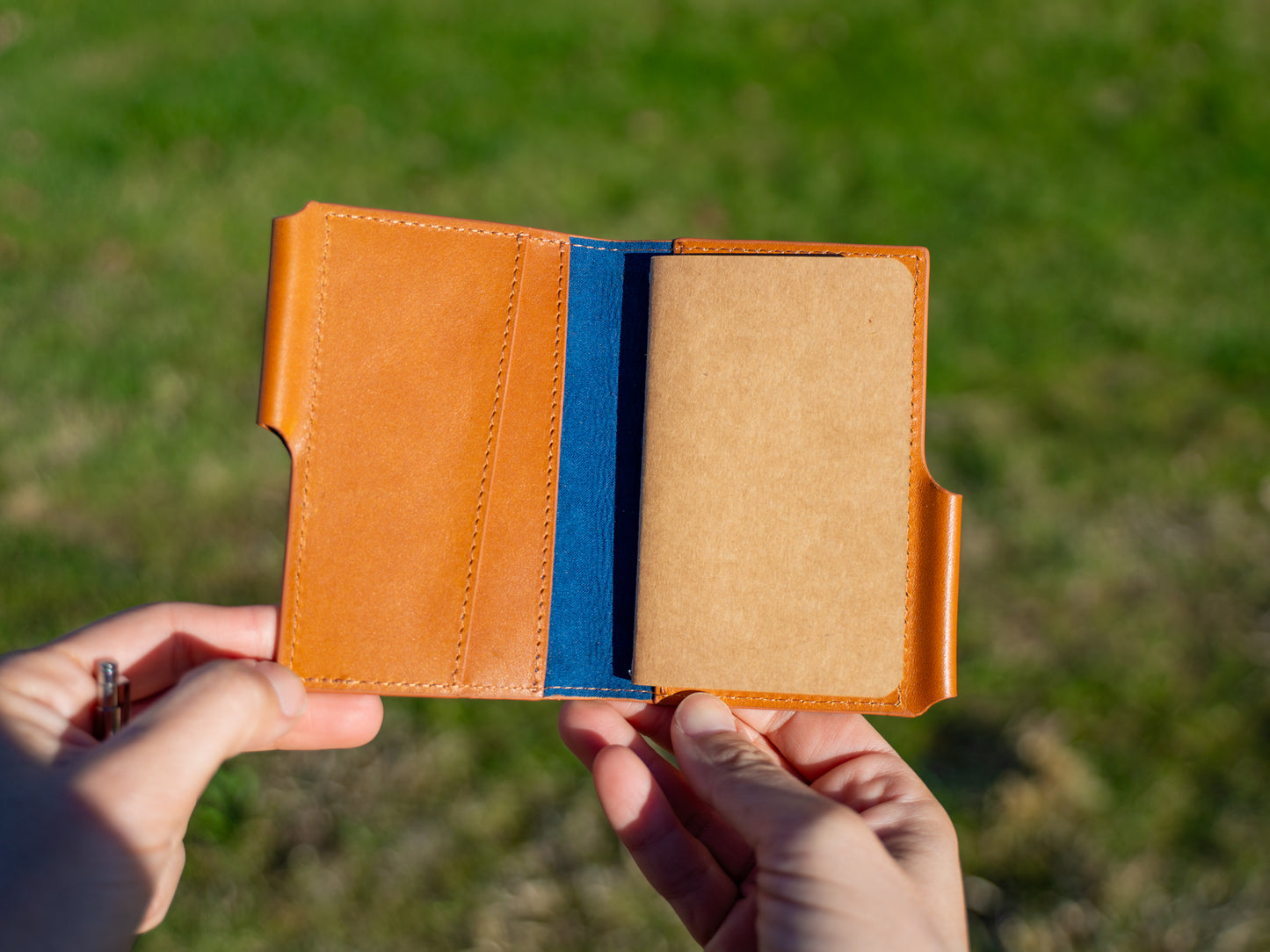 Vintage Leather Journal Wallet 2.0 with Pen XS - Whiskey