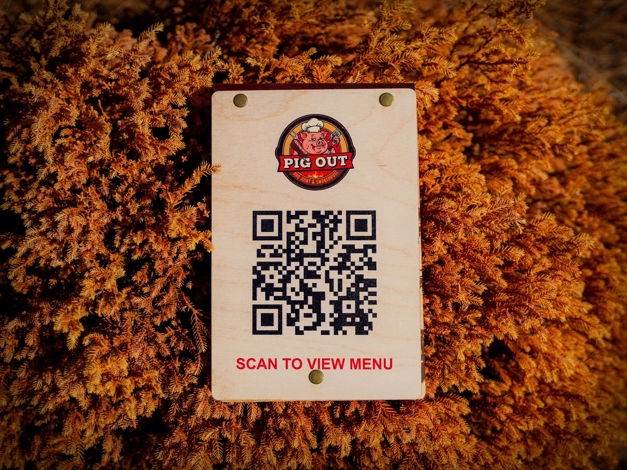 grab a table tent and enter the code Wooden Table Tent Sign