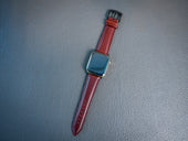Vintage Leather Single Apple Watch Band in Mahogany Color