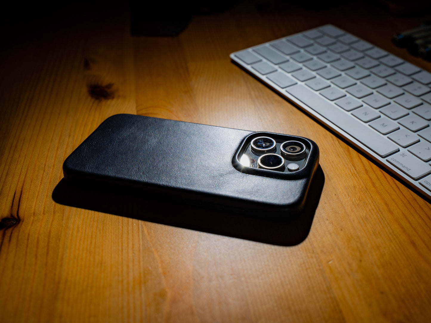 iPhone 15 Leather Case - Black