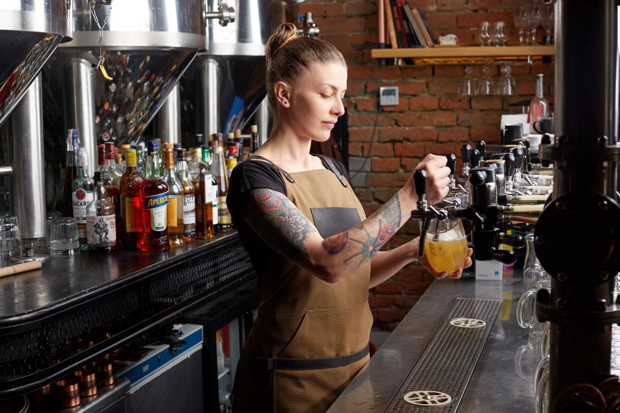 Camel Canvas and Leather Apron for Bartender