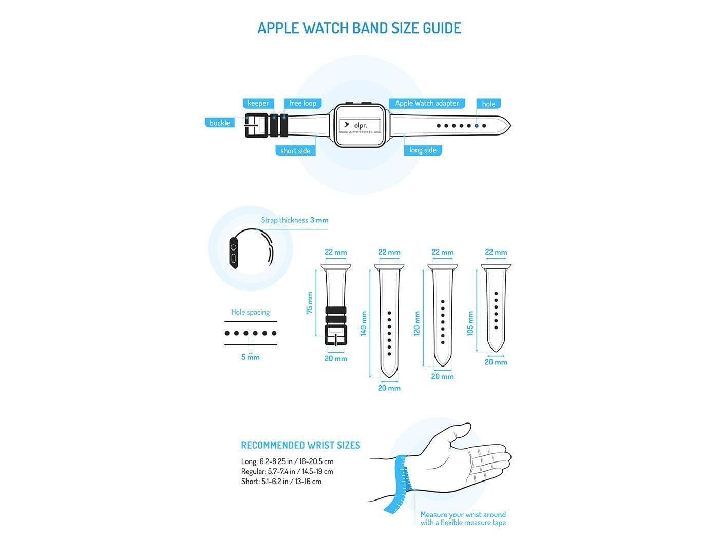 Apple Watch Cuff Band Of Italian Leather - Blue