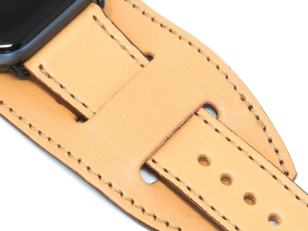 Apple Watch Cuff Band Of Italian Leather - Cream