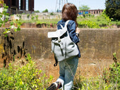 Backpack Charlotte Of Soft Pebble Leather - Grey