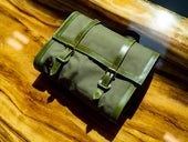 Handmade Waxed Canvas and Leather Bartender Bag - Green 