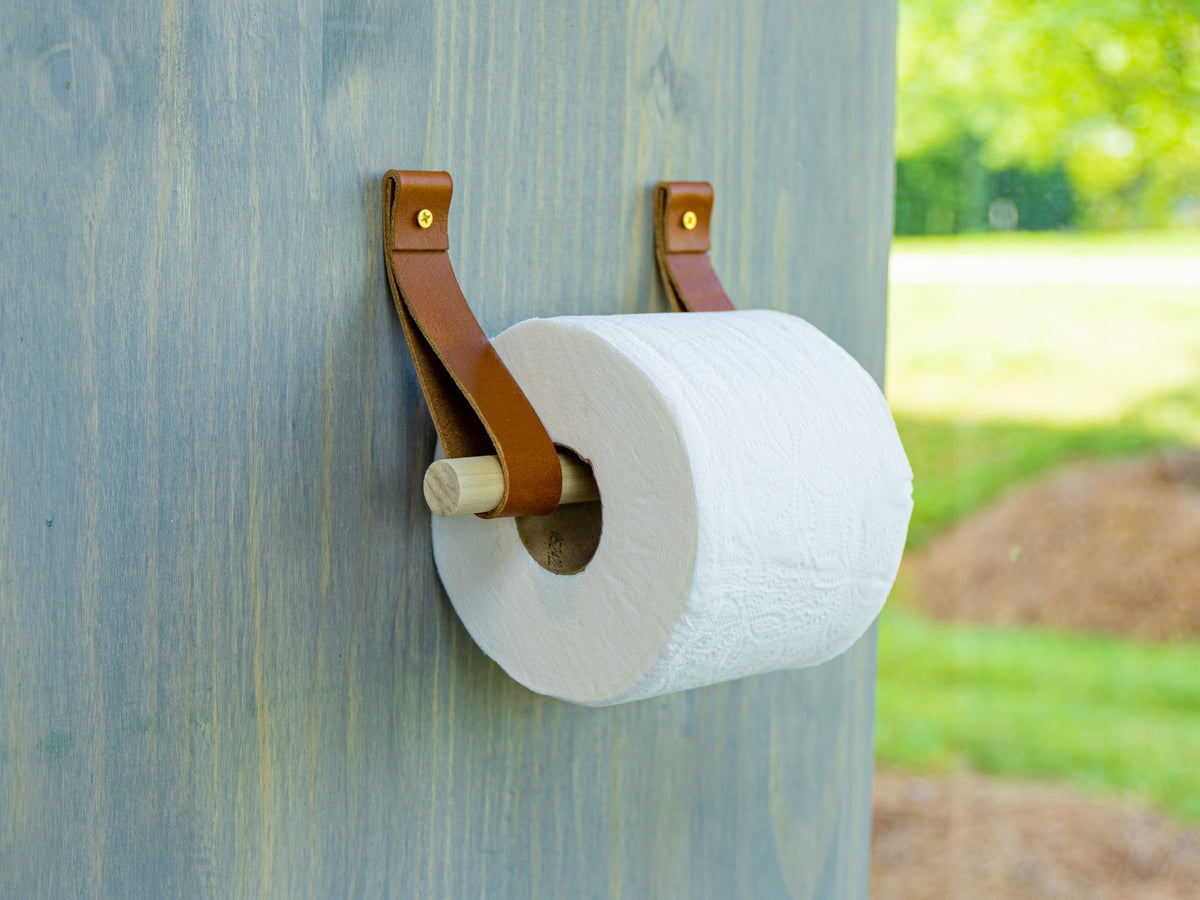 Leather Toilet Paper Holder // Birch Minimal Loo Roll Holder