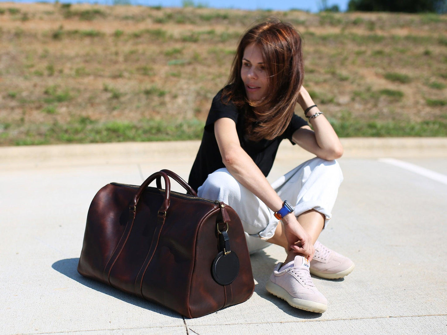 Leather Travel Tag - Black Travel Tag - olpr.