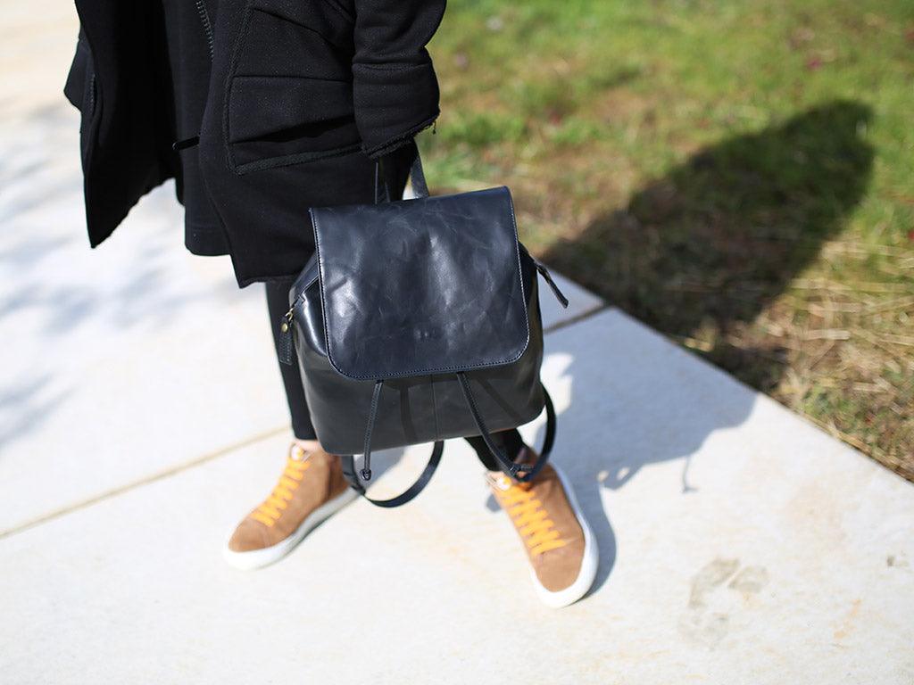 black leather backpack usa Leather Vinka Backpack