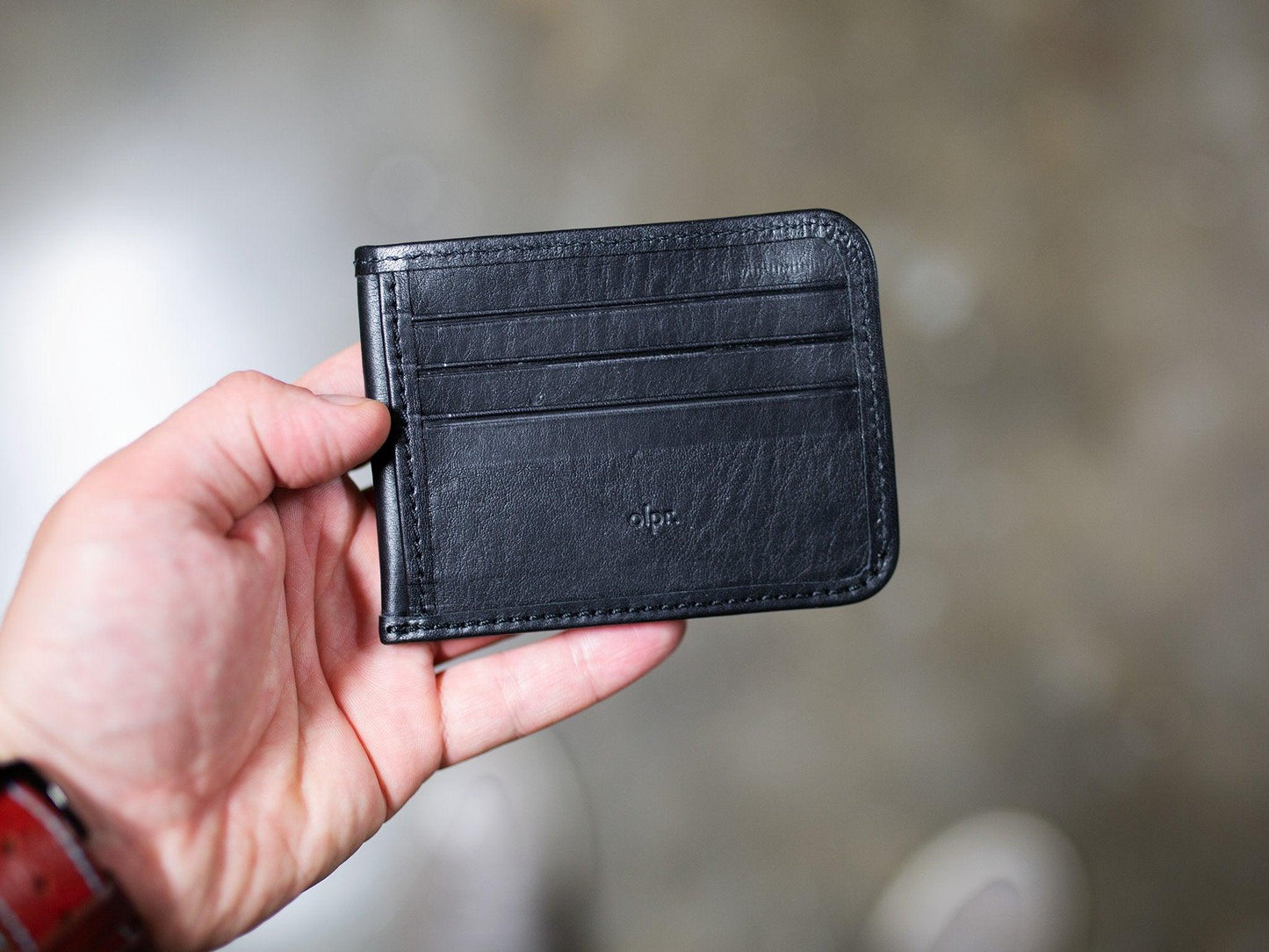 Italian Leather Nine Pocket Wallet - Black Wallet - olpr.