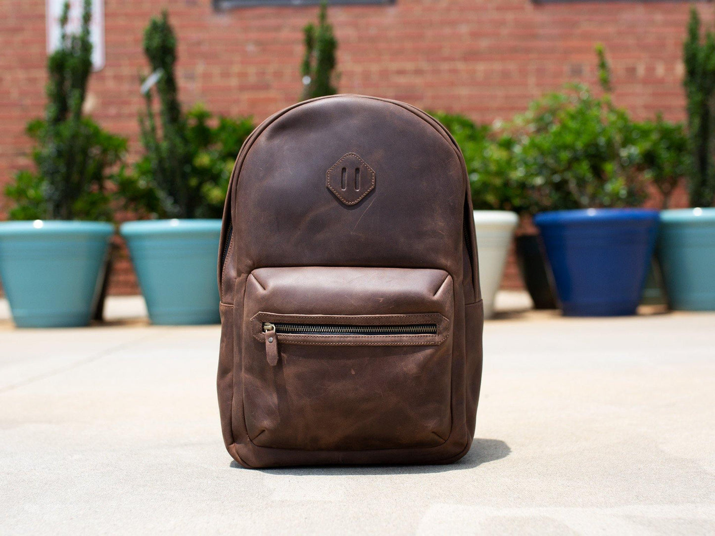Crazy Horse Leather Backpack City - Brown Backpack - olpr.