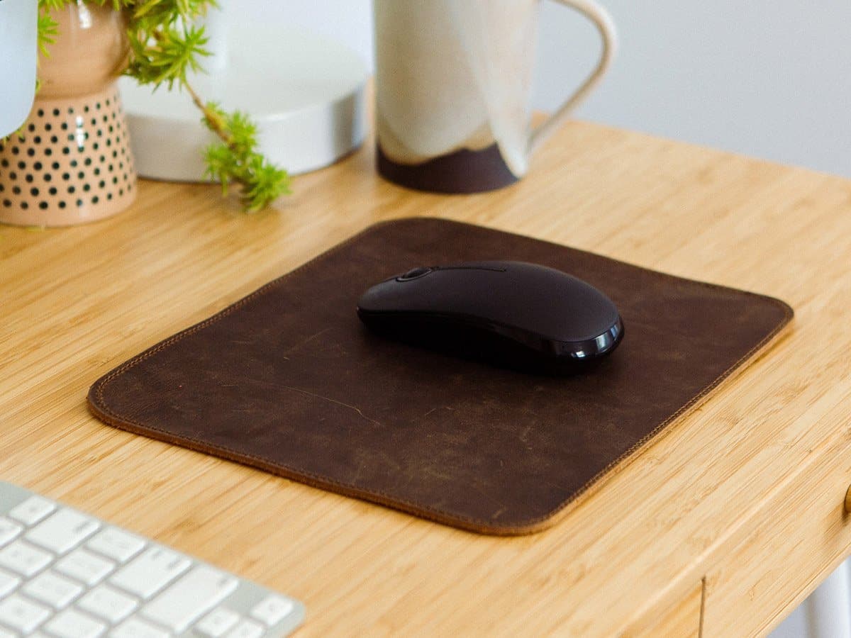 Leather Mouse Pad Milwaukee - Dark Chocolate Desk Pad - olpr.