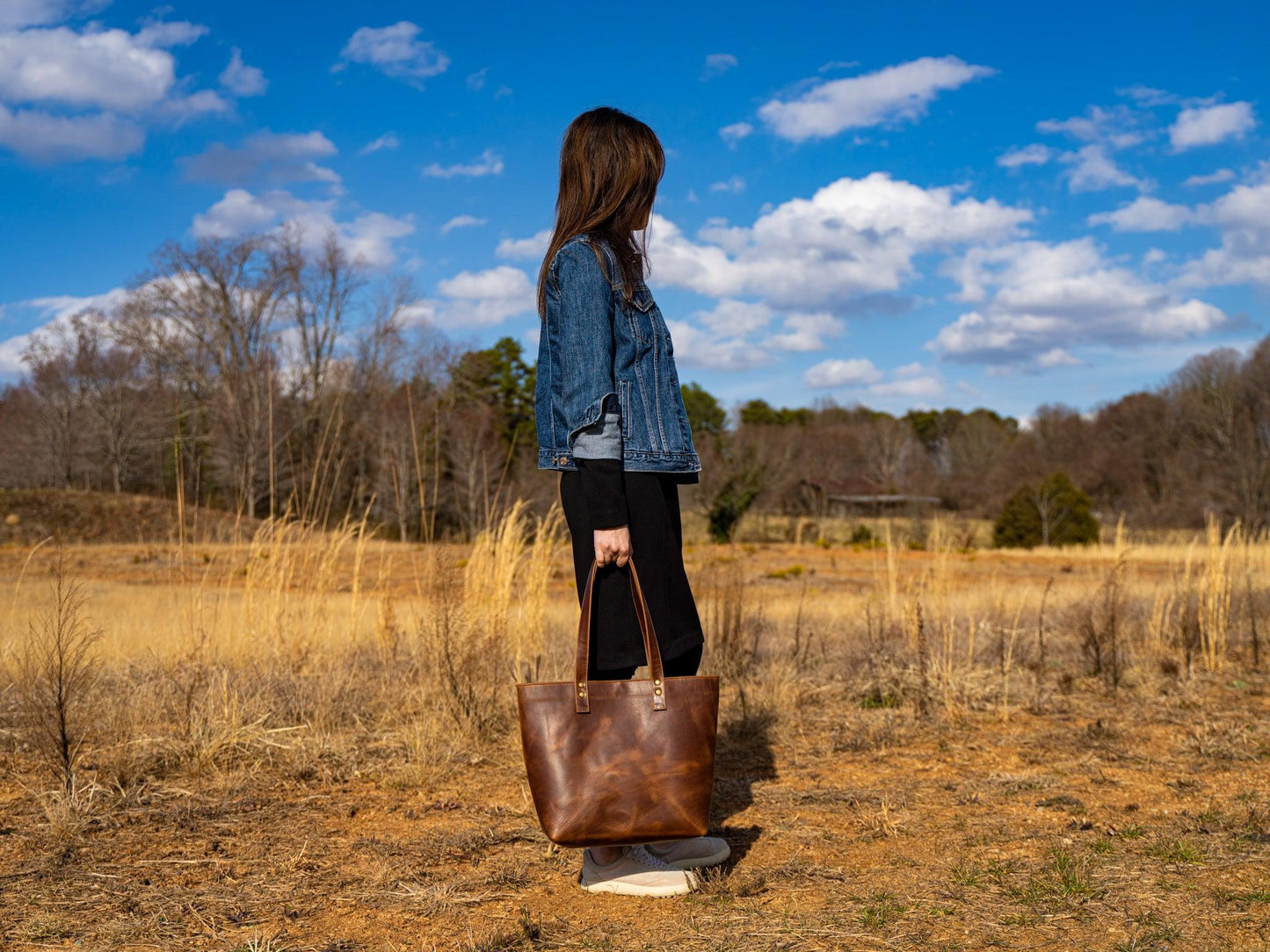 Milwaukee Leather Tote Bag - Chestnut Tote Bag - olpr.