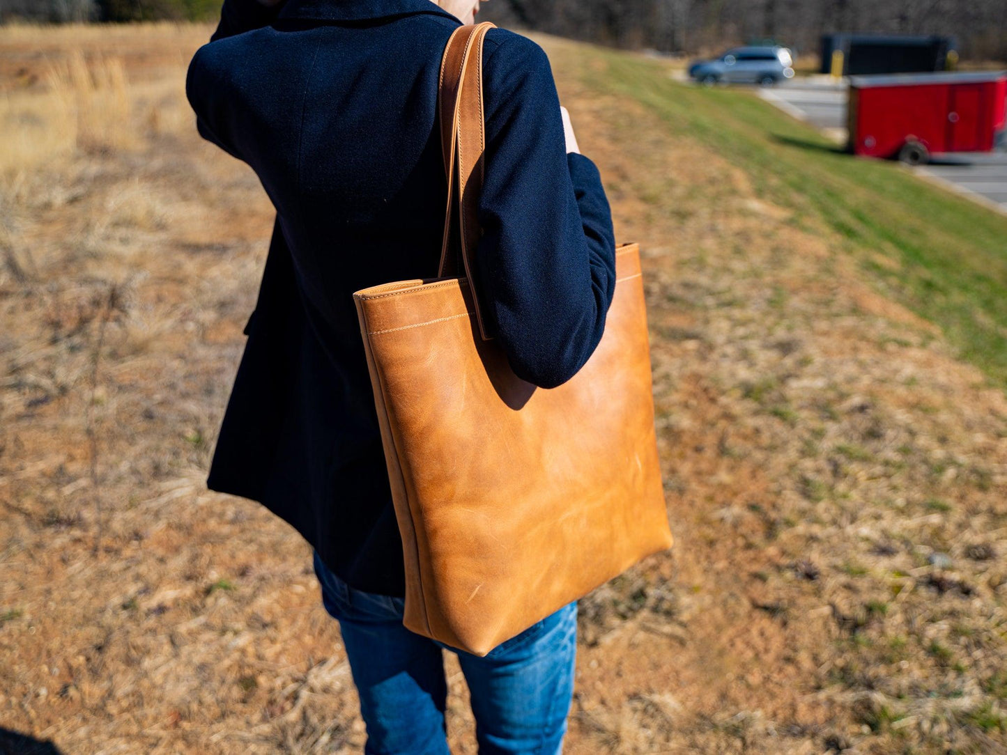Milwaukee Leather Tote Bag - Natural Tote Bag - olpr.