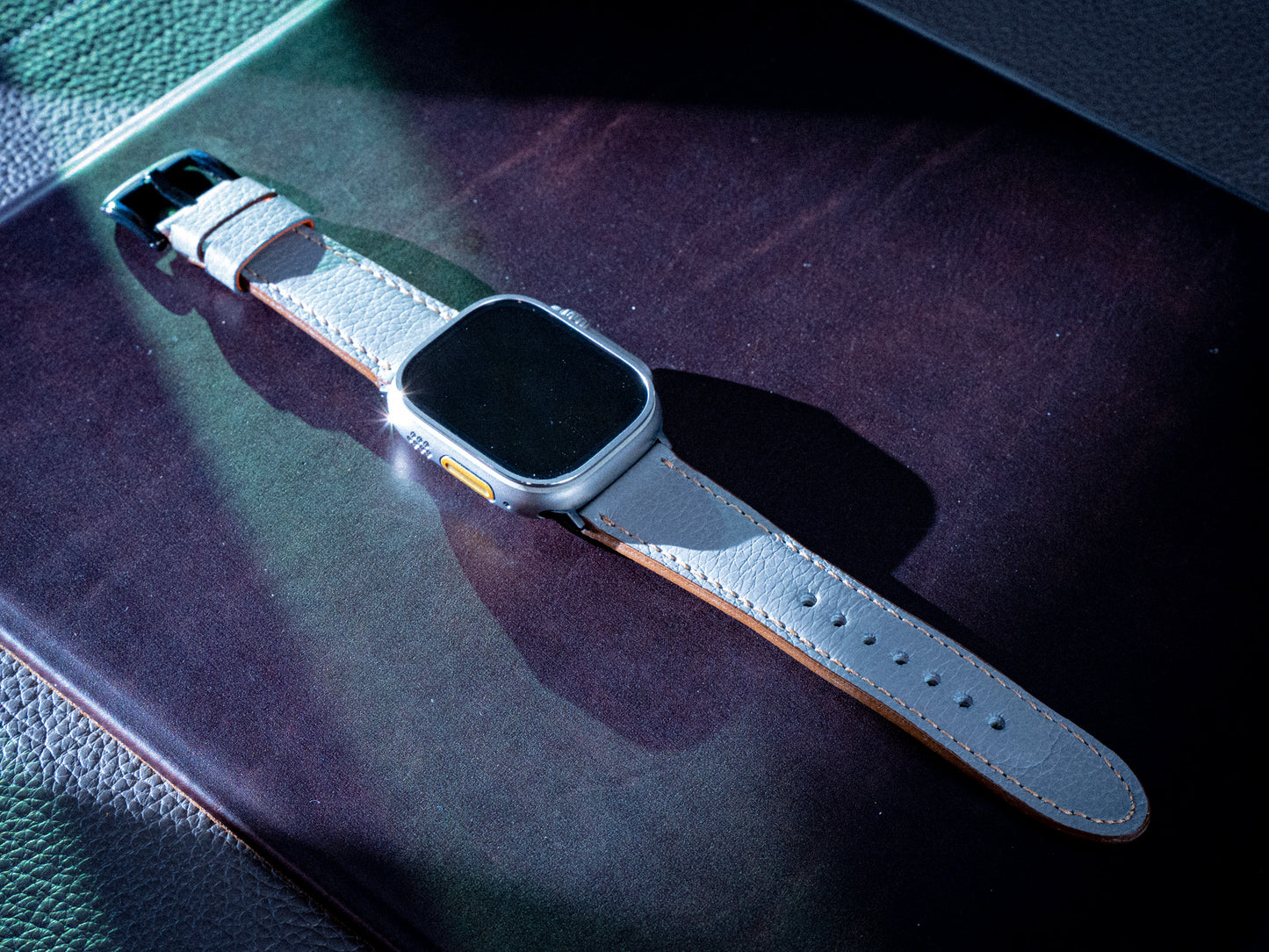 Italian Leather Apple Watch Band - Gray iWatch Strap - olpr.