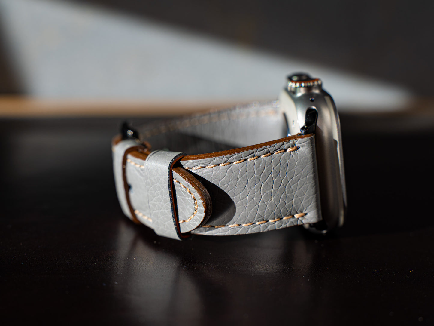 Italian Leather Apple Watch Band - Gray iWatch Strap - olpr.