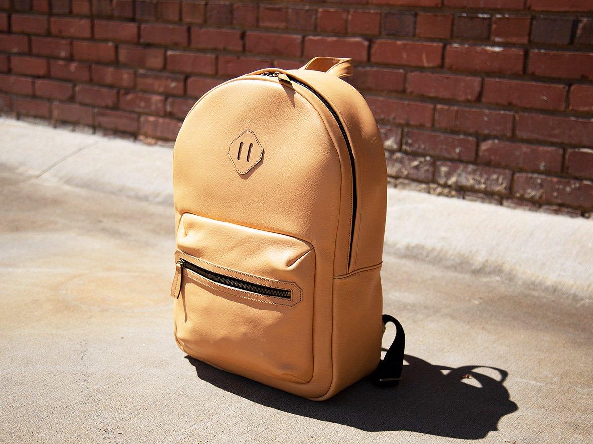 cream brown leather backpack For Men | 16" Laptop Backpack | Leather College Backpack making it a standout piece that exudes elegance and sophistication ALTOSY Genuine Leather Laptop Backpack