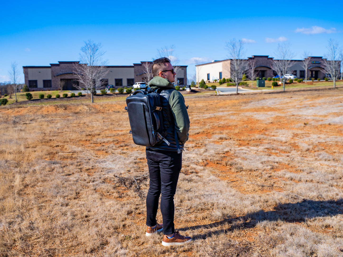 Crazy Horse Extra Large Travel Jet Backpack in Black