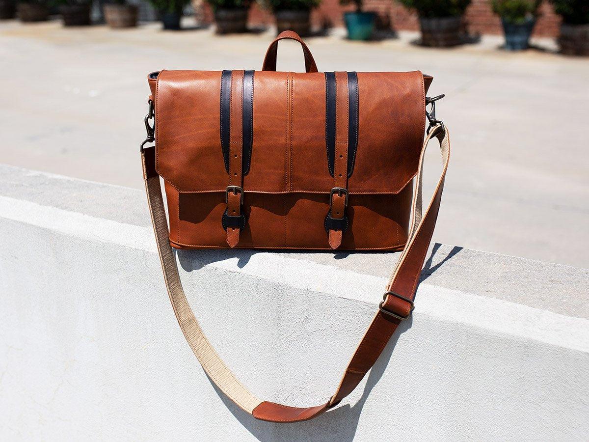 Leather Man Work Bag - Tan Briefcase - olpr.