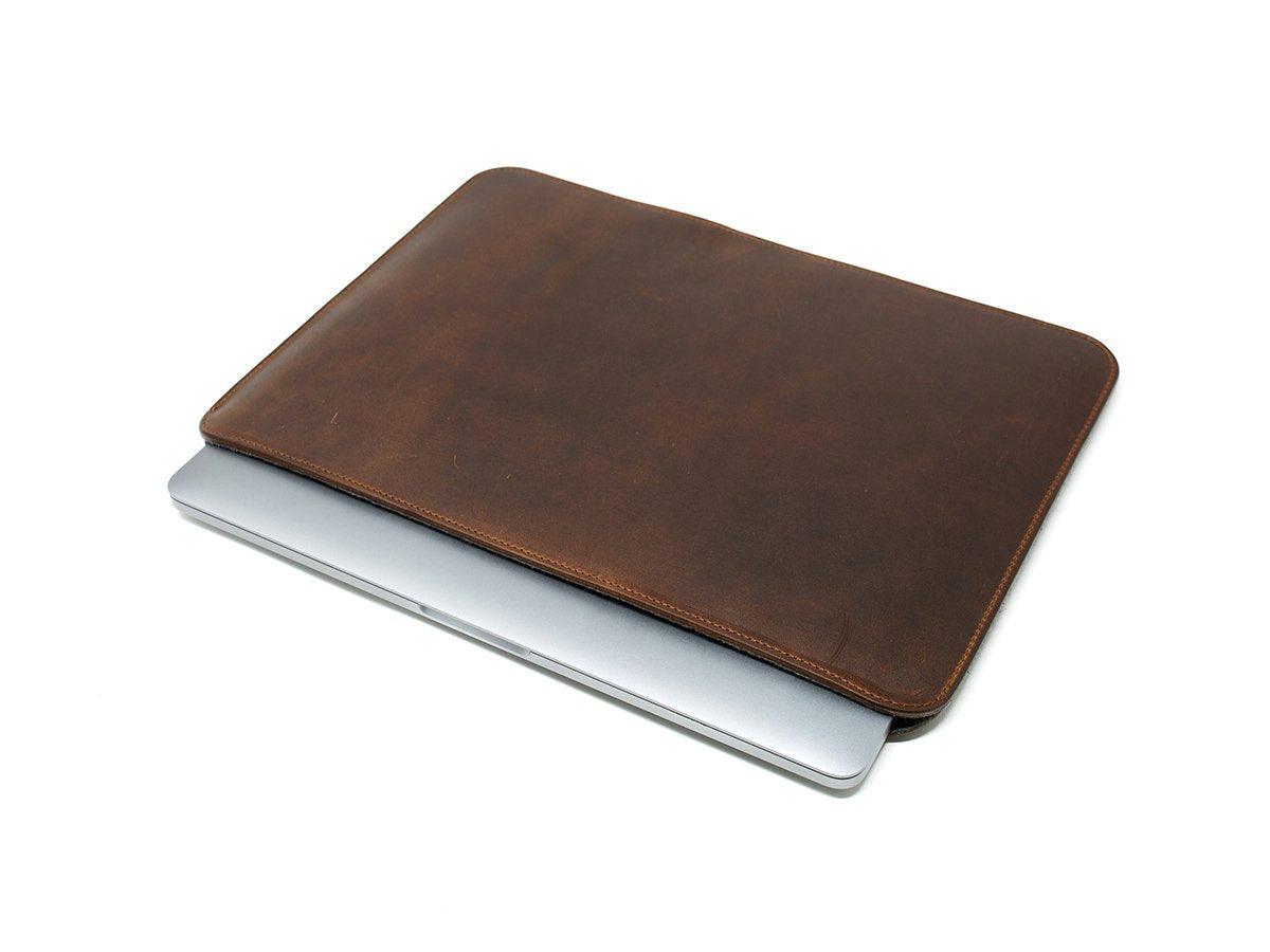 Leather Macbook Sleeve With Wool Lining - Chestnut Pro & Air Case - olpr.