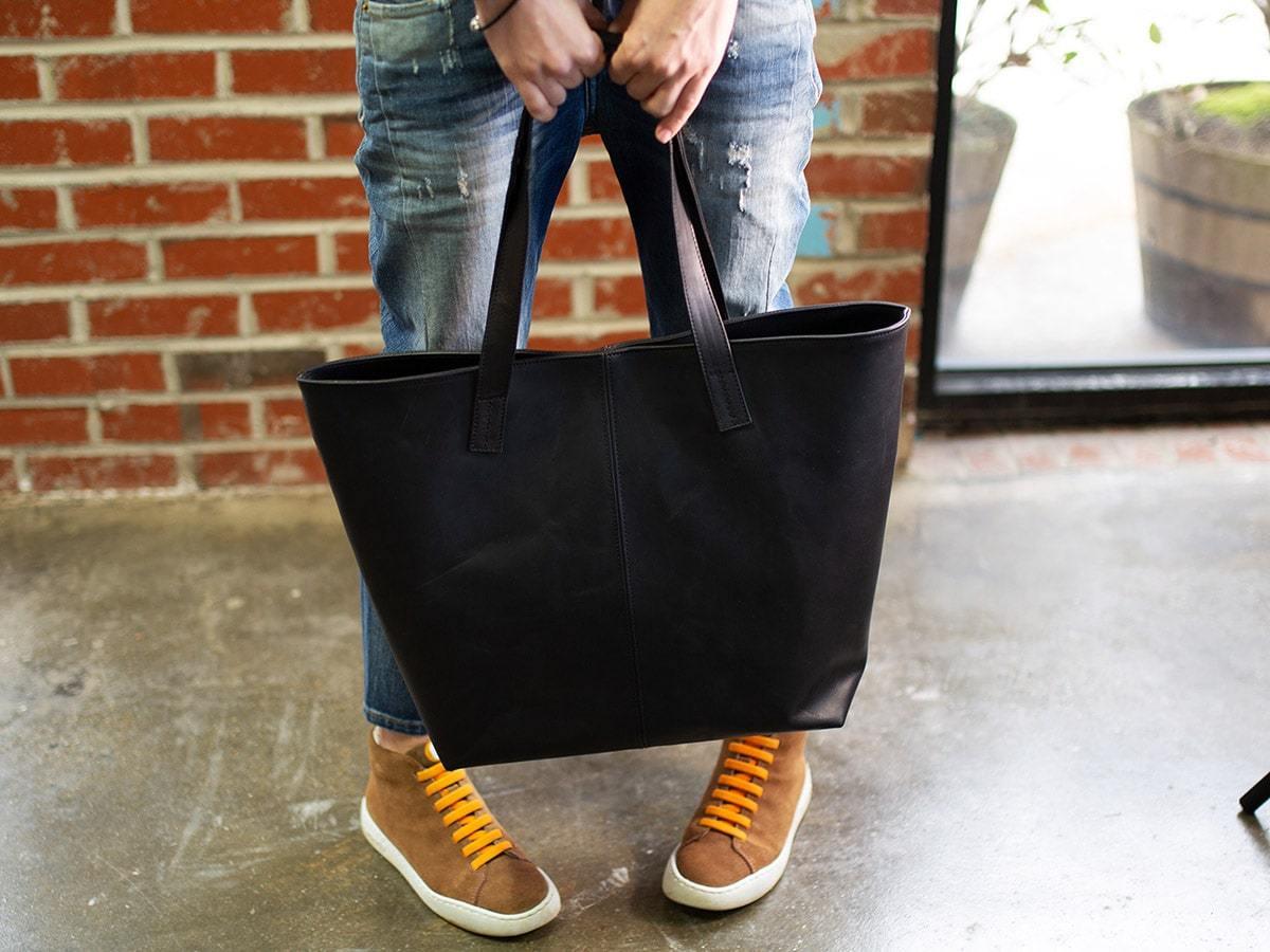 Leather Tote Bag Jess - Black Women Bag - olpr.