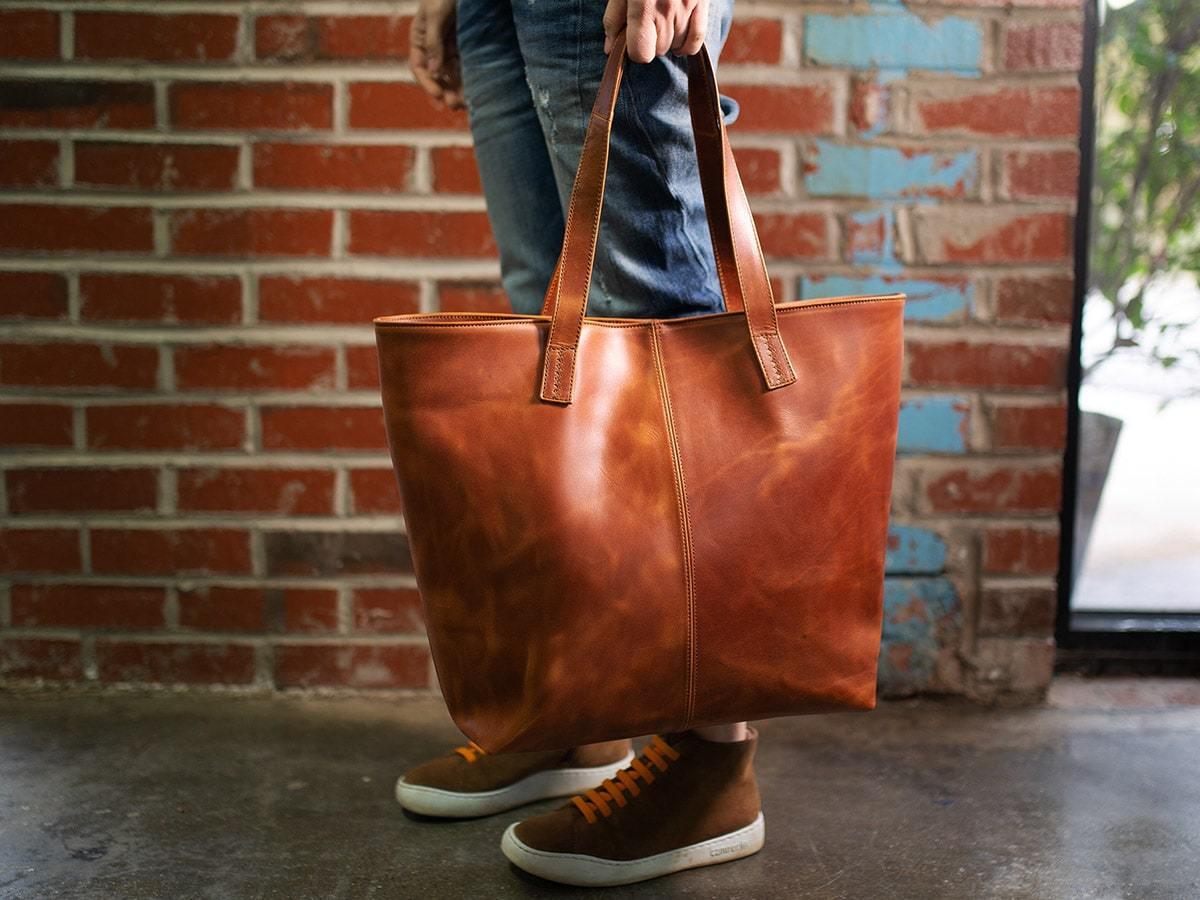 Leather Tote Bag Jess - Brown Women Bag - olpr.