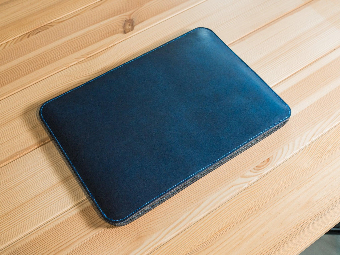 Italian Leather Macbook Sleeve - Blue Pro & Air Case - olpr.