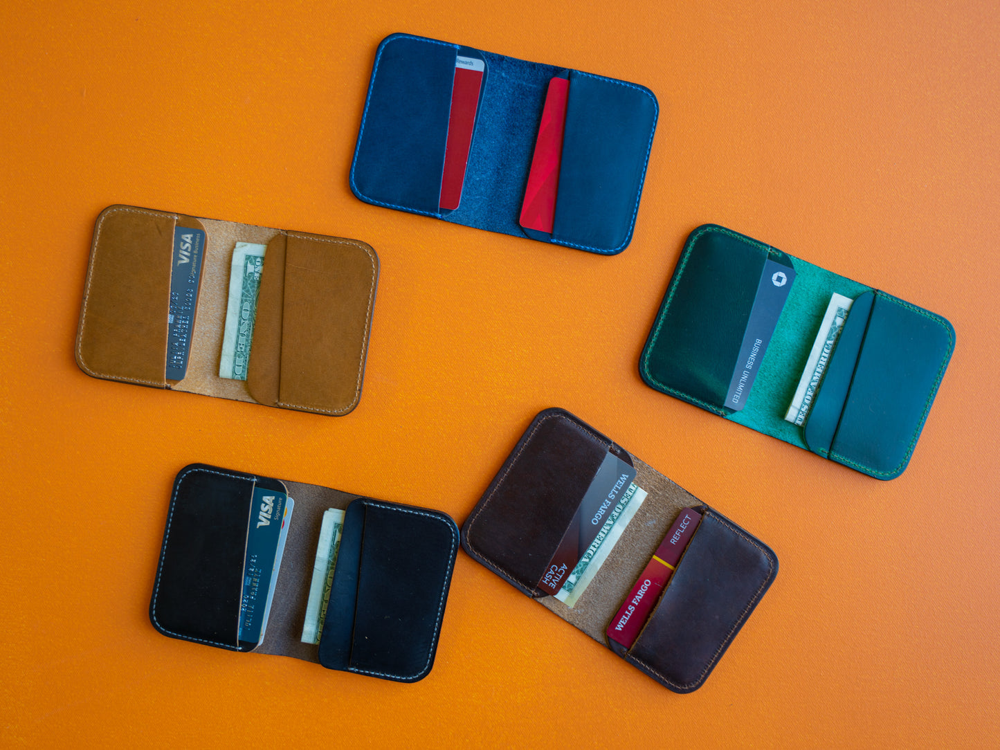 Horween Leather Bifold Minimal 2.0 Wallet - Navy Wallet - olpr.