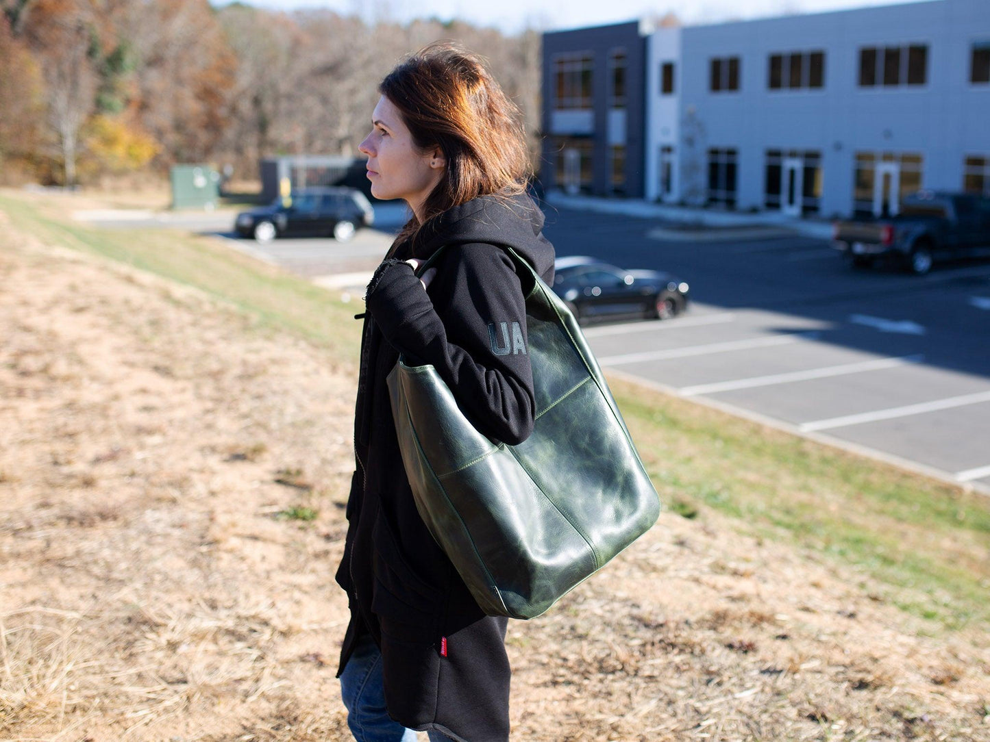 Milwaukee Leather Hobo Bag - Moss Green Luggage & Bags - olpr.