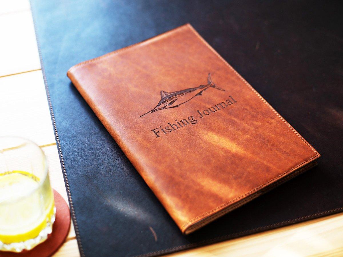 Leather Fishing Log - Natural Journal - olpr.
