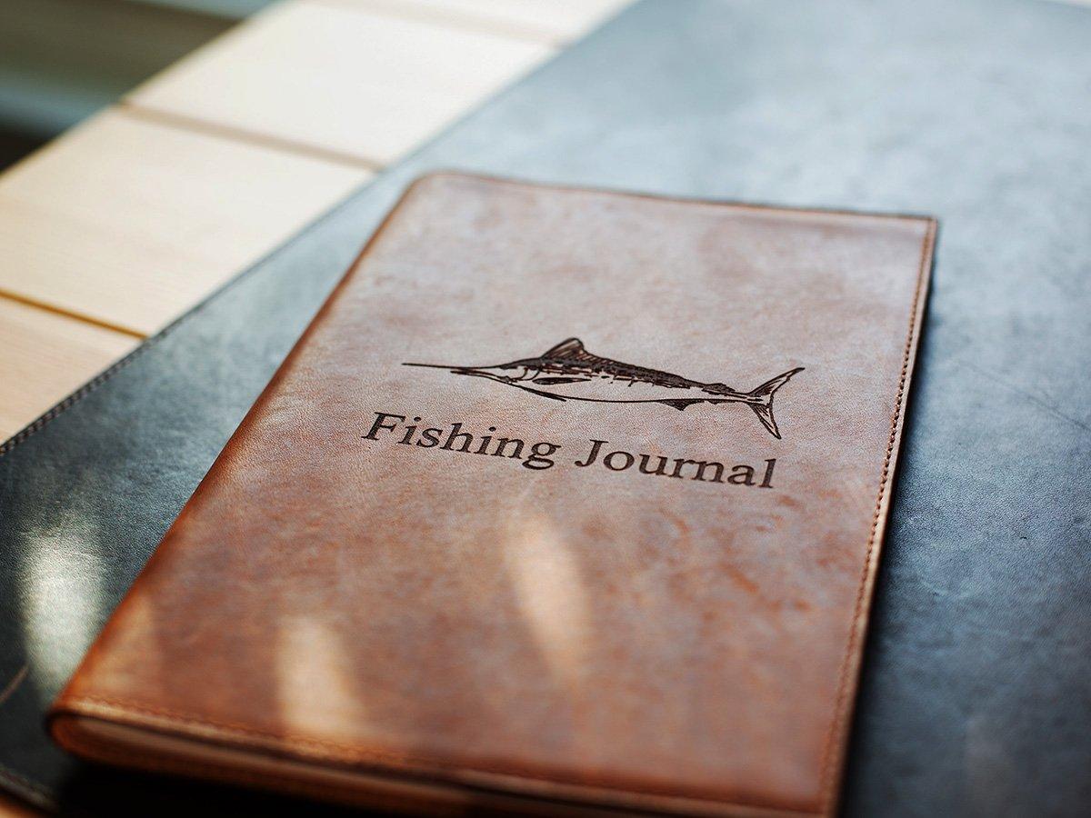 Leather Fishing Log - Natural Journal - olpr.