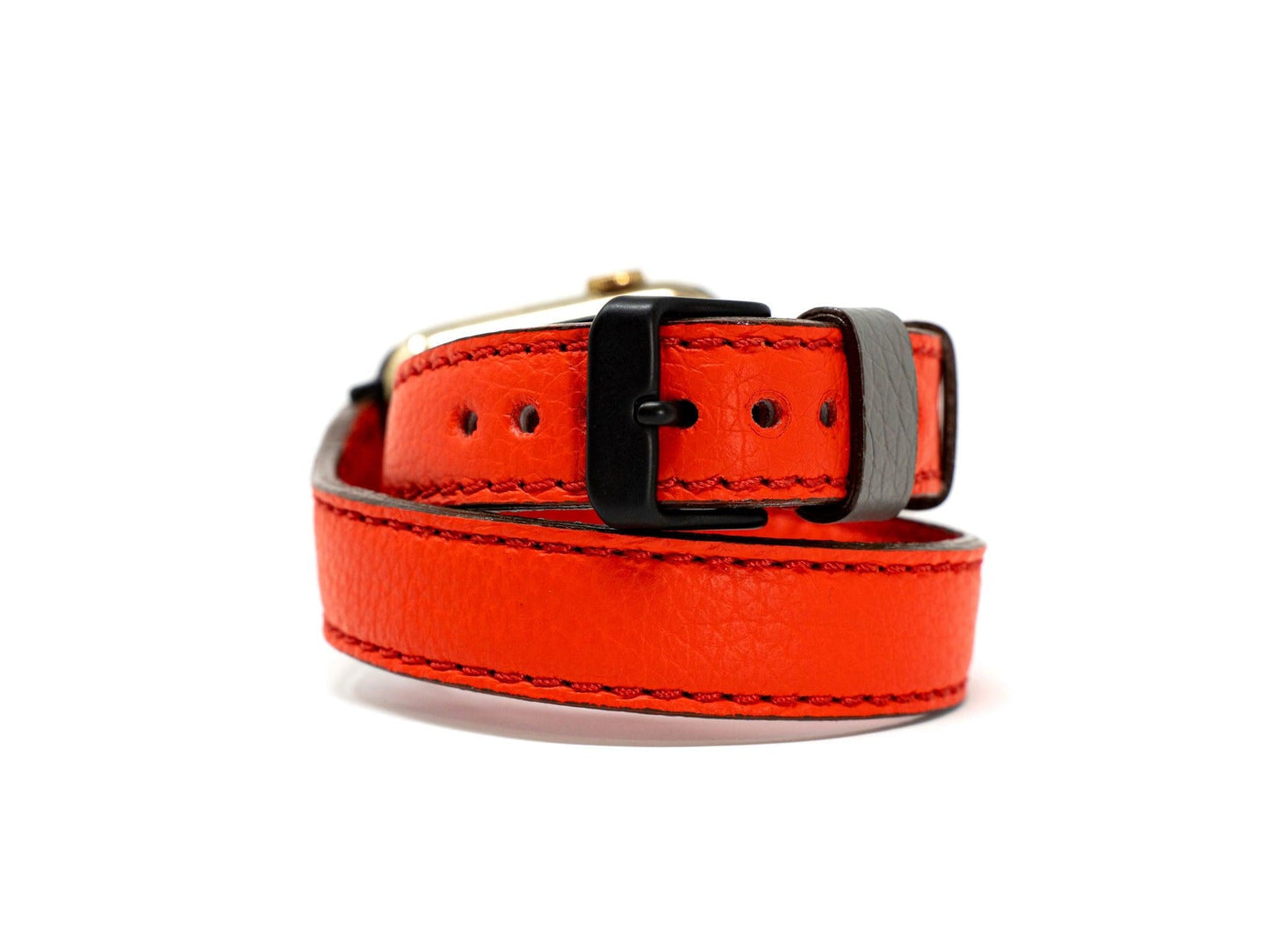 Petite Double Italian Leather Apple Watch Band - Red iWatch Strap - olpr.