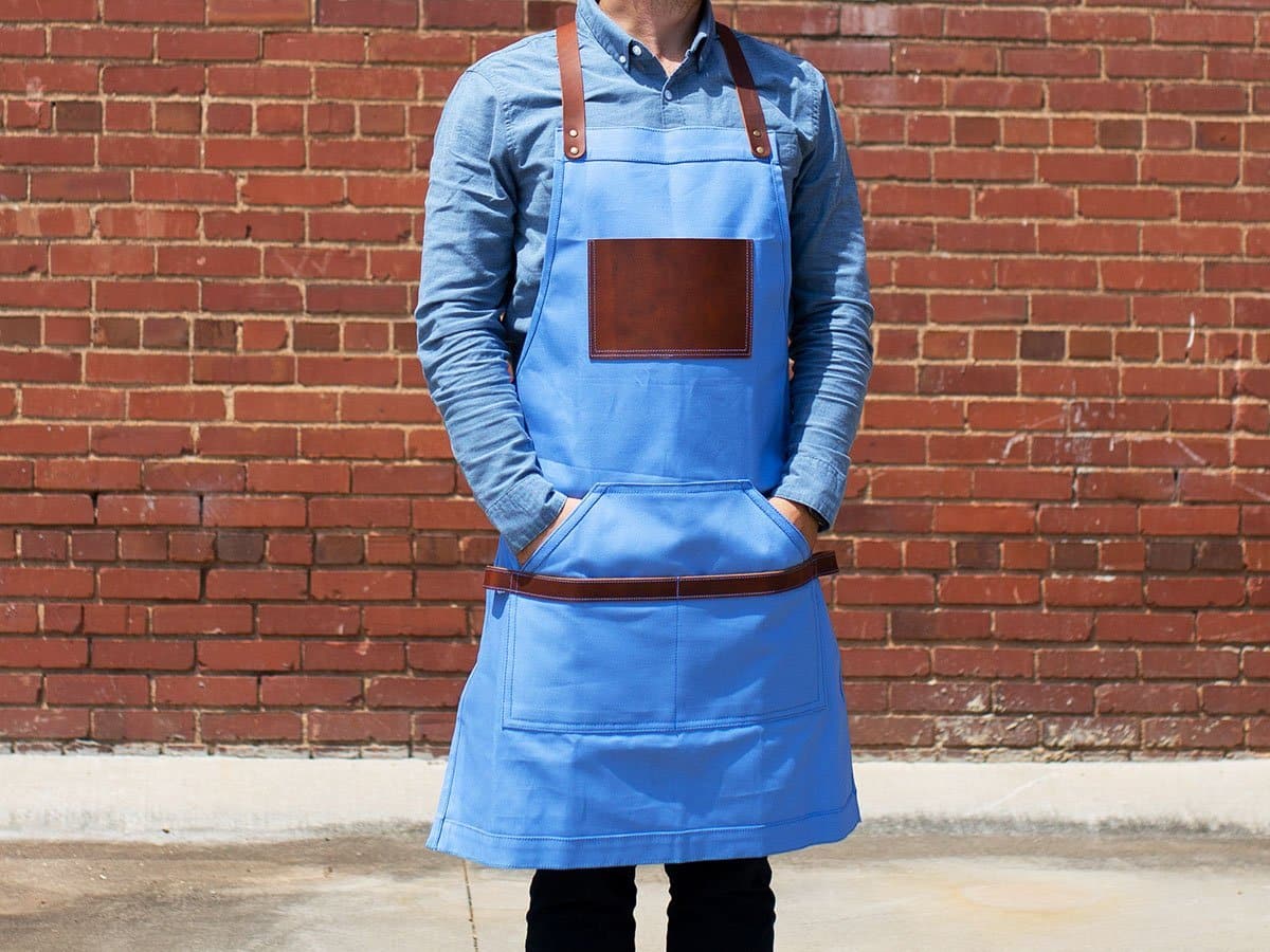 Custom Made Apron - Sky Blue Apron - olpr.