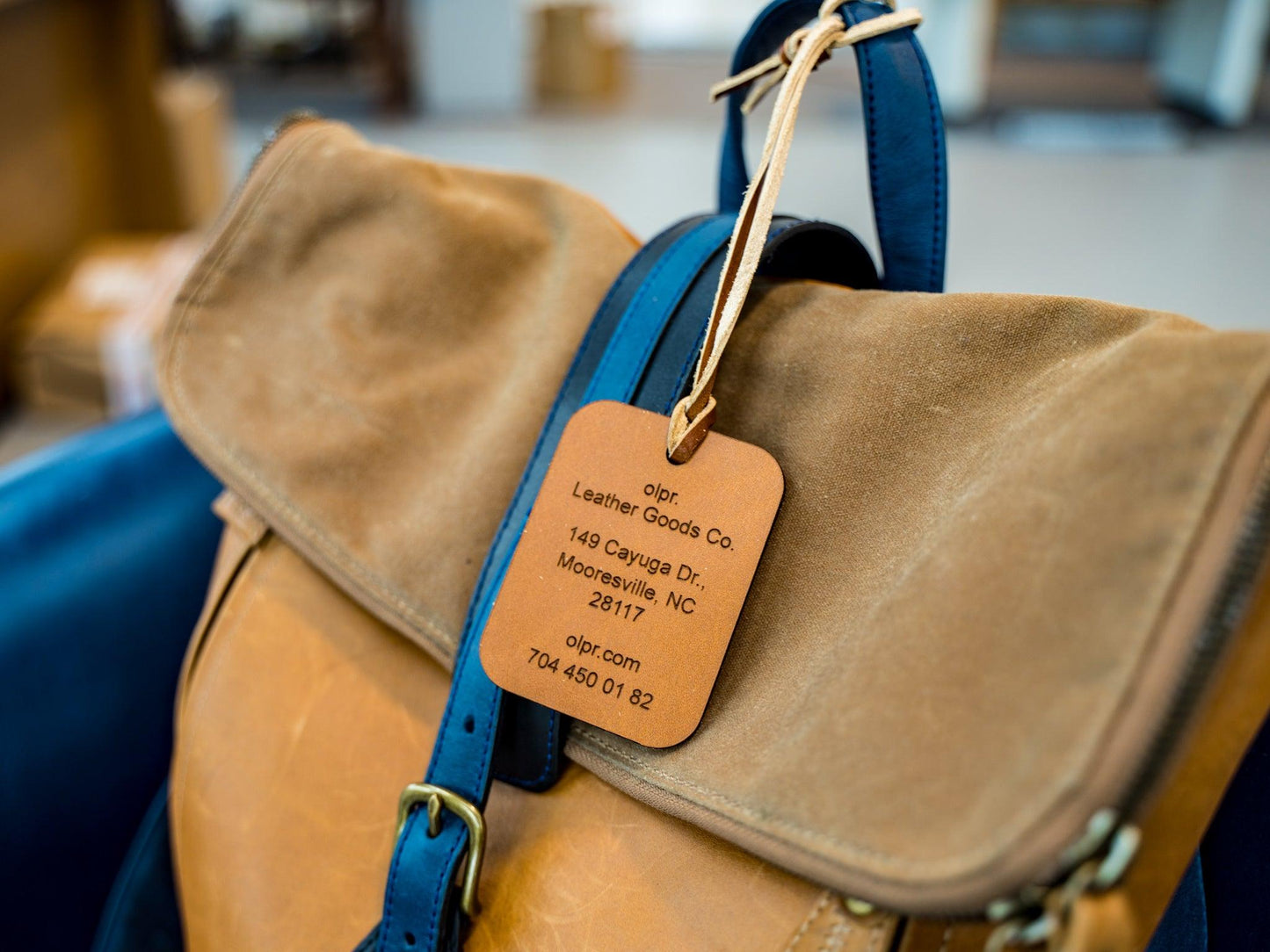 Milwaukee Leather Luggage Tag Large - Natural Travel Tag - olpr.