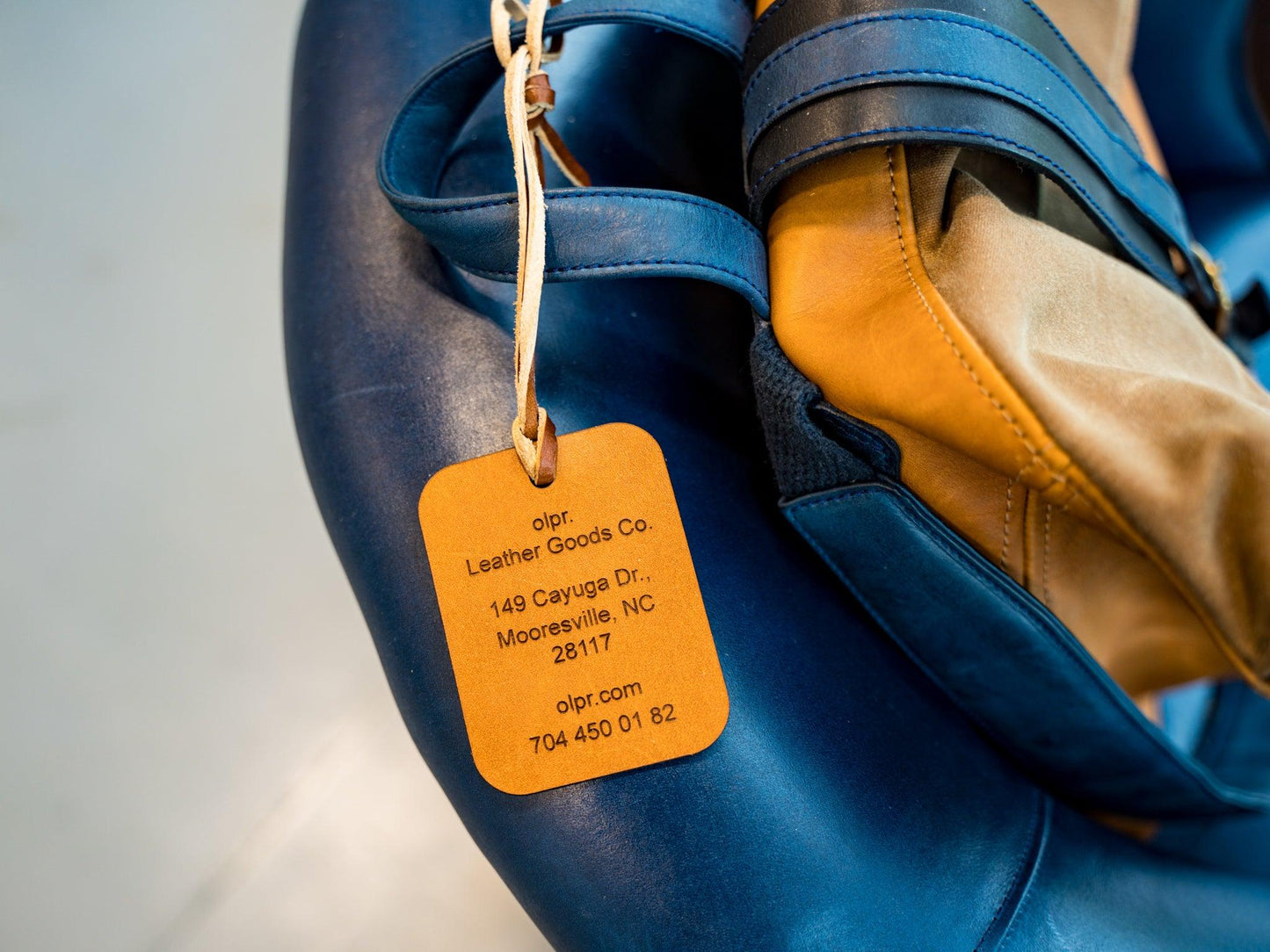 Milwaukee Leather Luggage Tag Large - Natural Travel Tag - olpr.