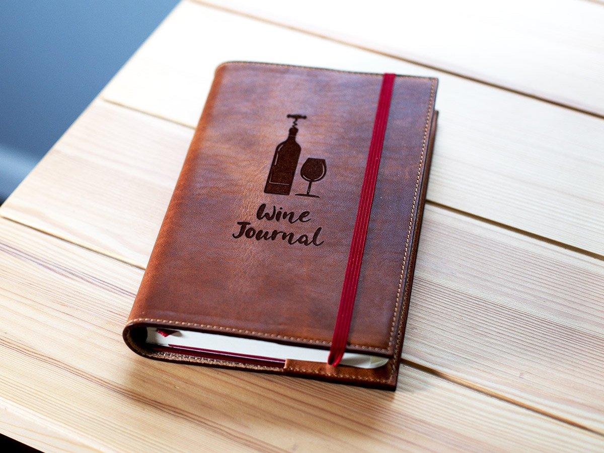 Leather Wine Journal / Wine Lover Gift / Milwaukee - Natural