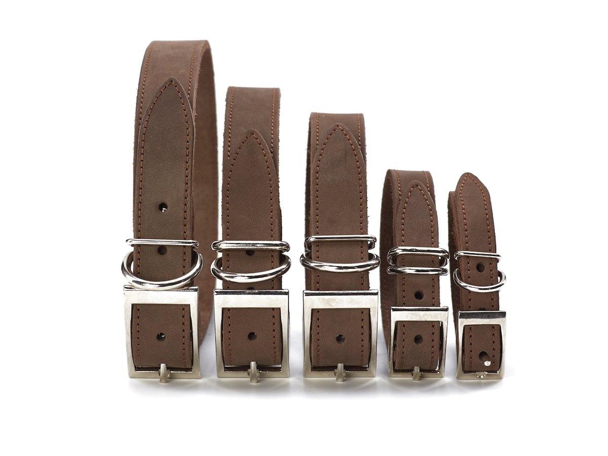 Crazy Horse Leather Dog Collar - Brown Pet collar - olpr.