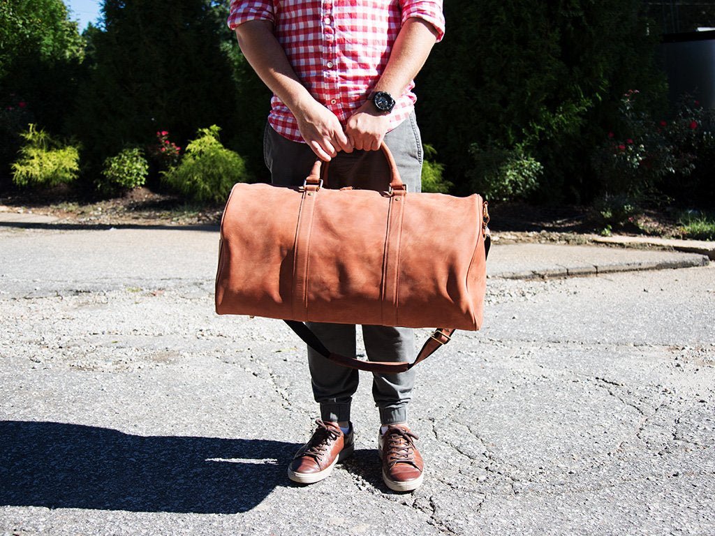 Crazy Horse Duffle Bag - Chocolate Weekend Bag - olpr.