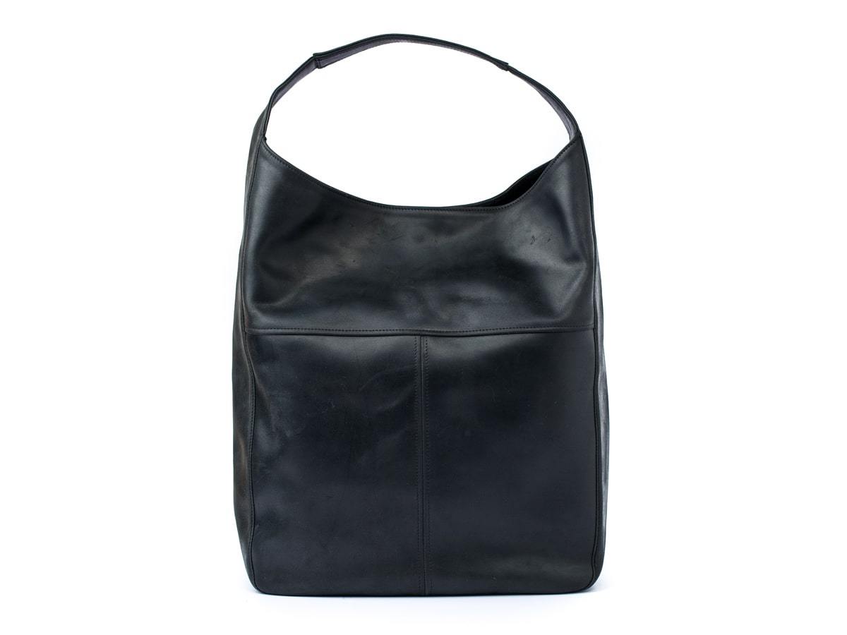 Crazy Horse Leather Hobo Bag - Black Women Bag - olpr.