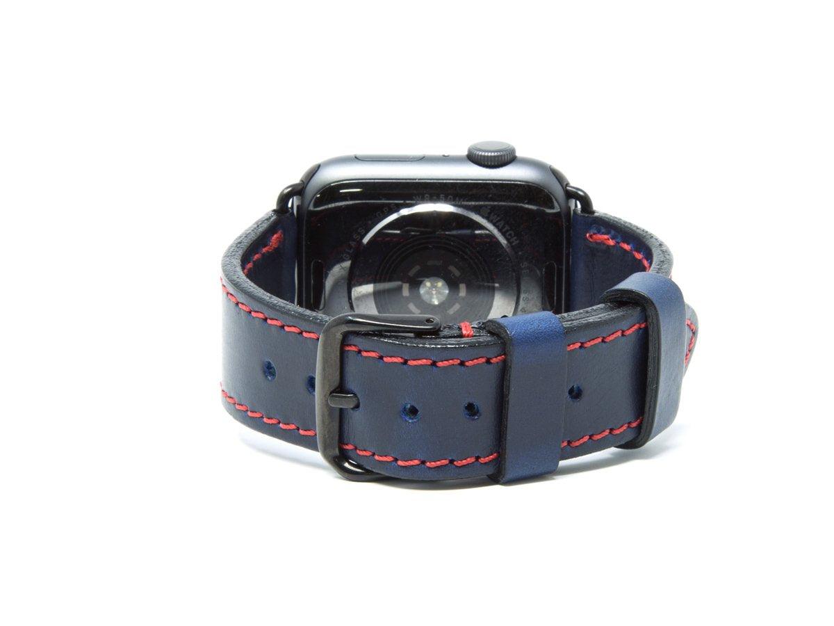 Milwaukee Leather Apple Watch Band - Blue - olpr.