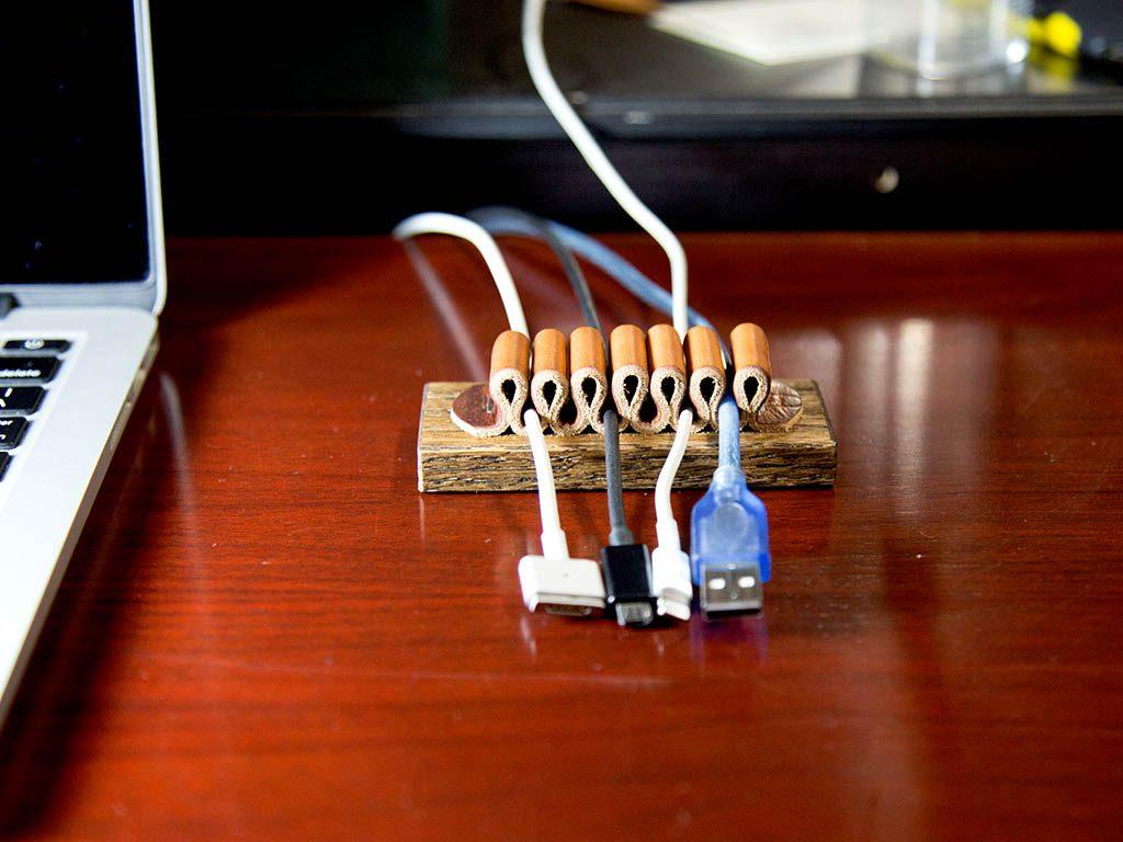 Milwaukee Leather Cable Organizer - Chestnut Cable Organizers - olpr.